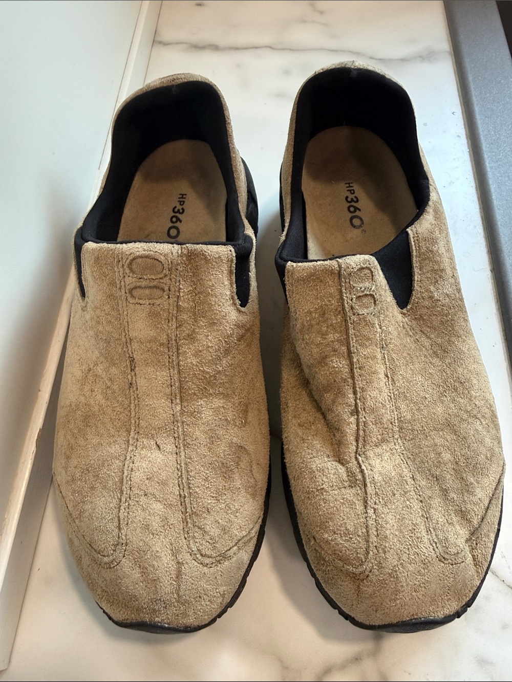 HP360 Hush Puppies Tan Suede Slip On Shoes Size 6.5
